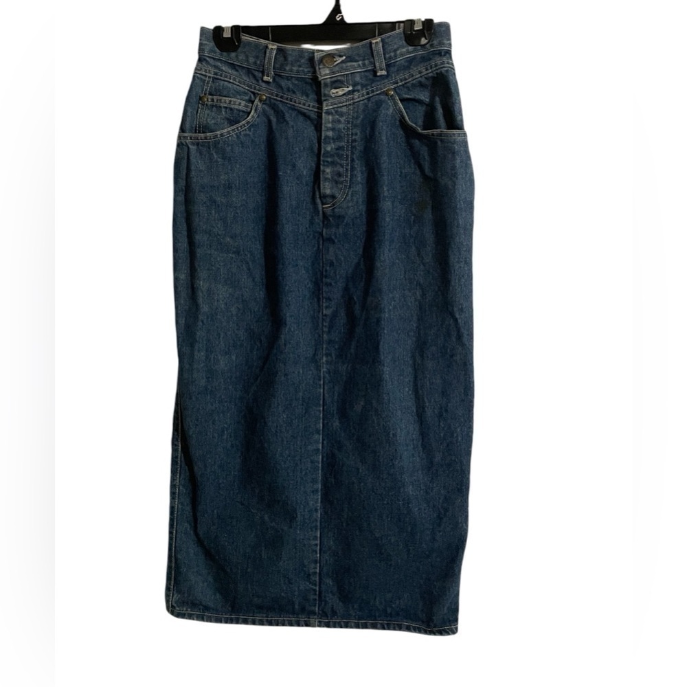 Levi Strauss & Co. Vintage Gold Label Button Fly Cotton Denim Jean Skirt Junior - Picture 2 of 5